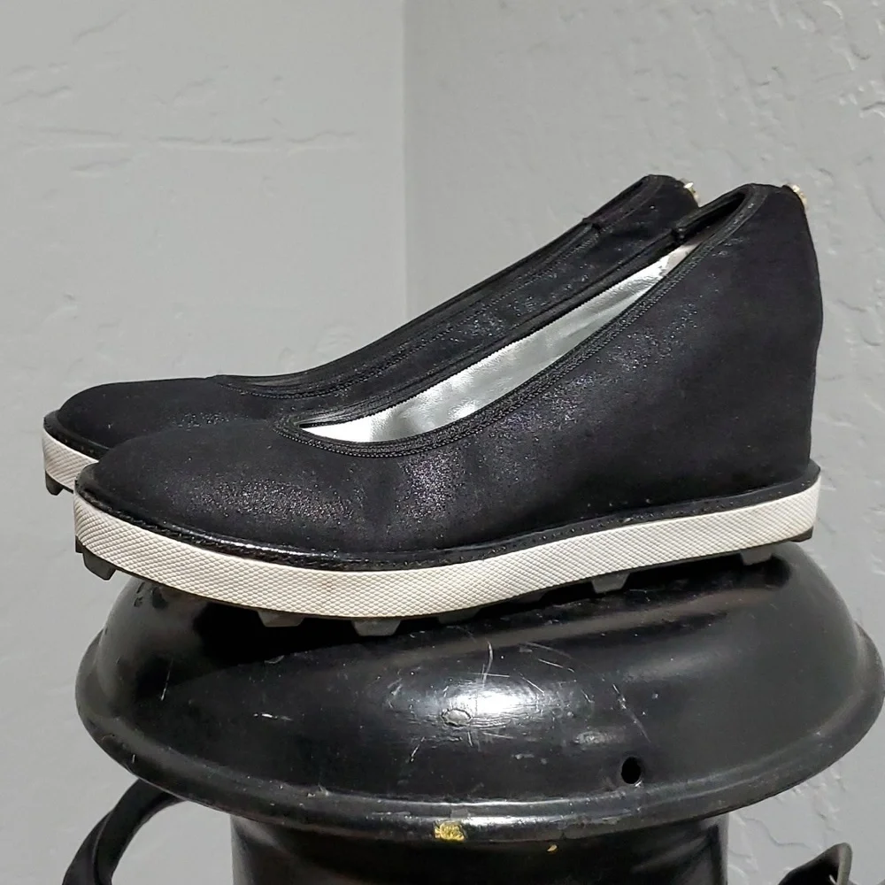 STUART WEITZMAN ARIANA CLARE BLACK SUEDE WEDGES SIZE 2 - Picture 5 of 12